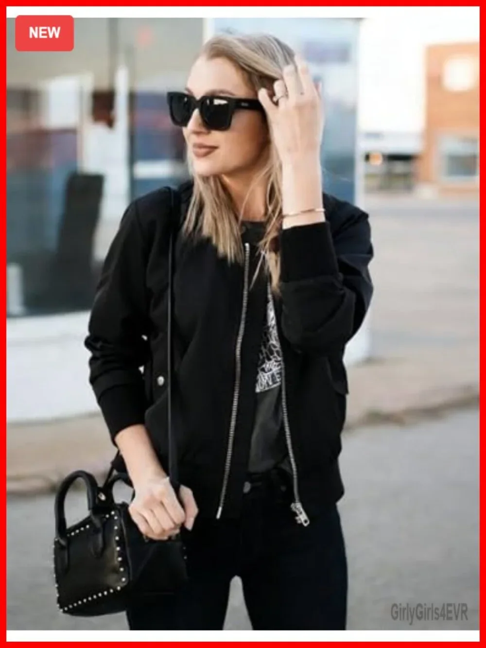 Women's Quilted Bomber Jacket Zip Up Lightweight Casual Coat with Pockets